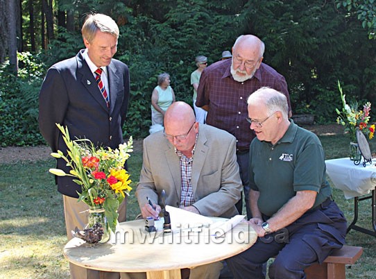 Photo of Signing The Conservation Covenant July 15, 2008 To Preserve The Heritage Forest In Perpetuity.