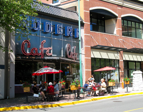 Photo of the Modern Café restaurant in downtown Nanaimo